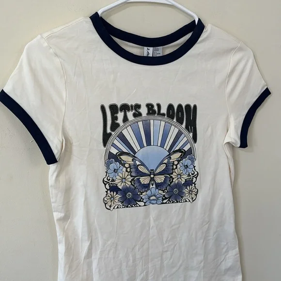 New & Other Stories Cap-Sleeve T-Shirt White Print Small - Picture 5 of 9